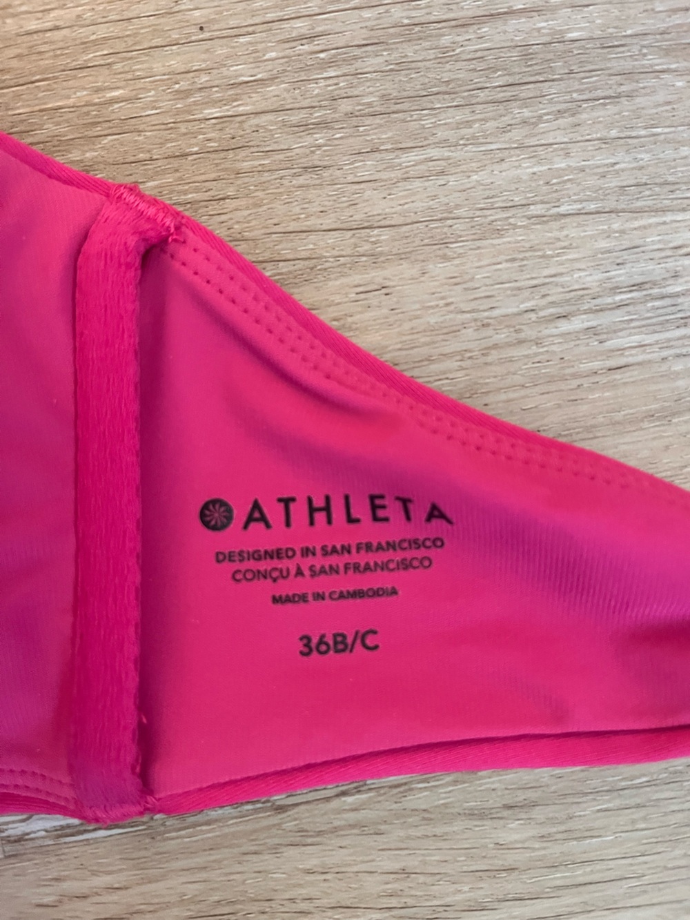 Square Neck Bra Cup Bikini Top in Salvia Pink - Picture 3 of 4